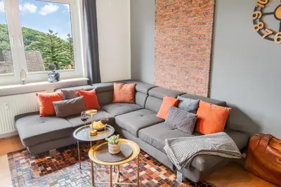 Ein Sitzbereich in der Unterkunft NEU Ruhige und gemütliche Wohnung mit Balkon