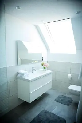 Ein Badezimmer in der Unterkunft Terrassenwohnung mit Gartenblick