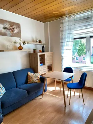 Ein Sitzbereich in der Unterkunft Sternbusch Wohnung, perfekte Lage zwischen Uni und Hbf Duisburg