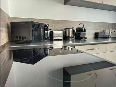 Küche/Küchenzeile in der Unterkunft 3 Zimmer Apartment mit Balkon