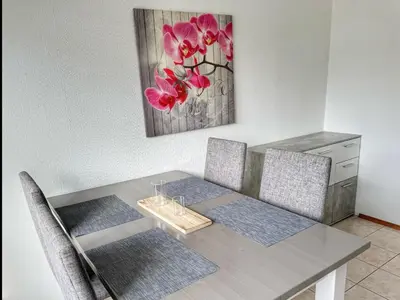 Ein Sitzbereich in der Unterkunft 3 Zimmer Apartment mit Balkon