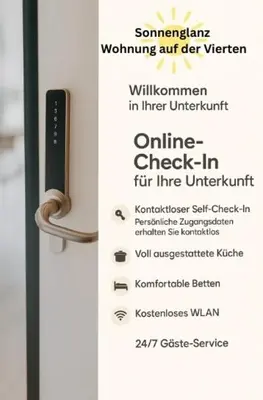 Ein Zertifikat, Auszeichnung, Logo oder anderes Dokument, das in der Unterkunft Sonnenglanz Wohnung auf der Vierten ausgestellt ist