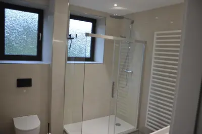 Ein Badezimmer in der Unterkunft Ferienwohnung Haus am Fluß