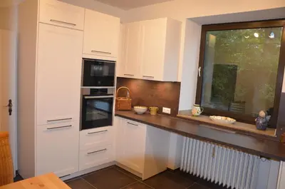 Küche/Küchenzeile in der Unterkunft Ferienwohnung Haus am Fluß