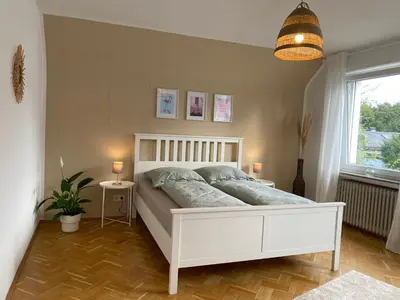 Ein Bett oder Betten in einem Zimmer der Unterkunft Großzügiger Komfort direkt am Waldrand