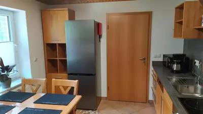 Küche/Küchenzeile in der Unterkunft Ferienwohnung Exoten-Paradies im Garten Seggewiß - Tierfreie Nichtraucherwohnung in Raesfeld, Kreis Borken