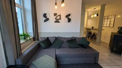 Ein Sitzbereich in der Unterkunft Gemütliche Wohnung mit Parkplatz