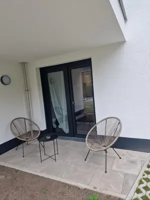 Ein Balkon oder eine Terrasse in der Unterkunft Parkside Modernes Studio Appartment