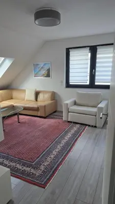 Ein Sitzbereich in der Unterkunft Wohnung Düsseldorf Ratingen nähe Messe Flughafen Uni Essen