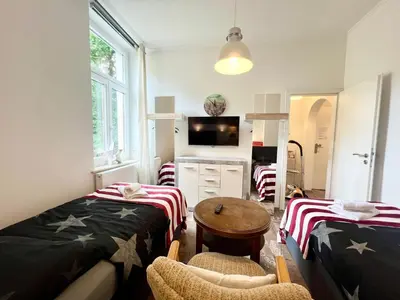 TV/Unterhaltungsangebot in der Unterkunft NewYork Suite für 4 mit Küche und WIFI