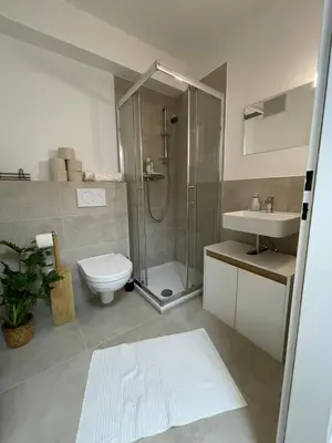 Ein Badezimmer in der Unterkunft zentrales Appartement zwischen Messe und Altstadt