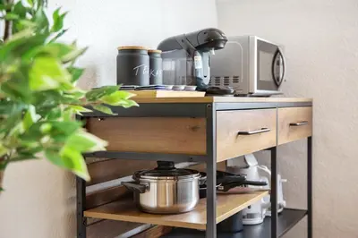 Küche/Küchenzeile in der Unterkunft stayVision FS43 Wohnung 7 - 1 Schlafzimmer - 4 Gäste - top WLAN
