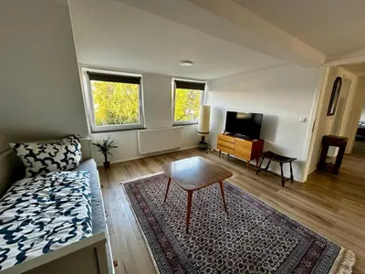 Ein Sitzbereich in der Unterkunft Bee Flats