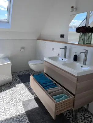 Grundriss der Unterkunft Moderne Altbauwohnung im Grünen