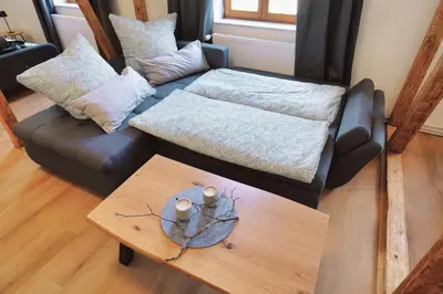 Ein Bett oder Betten in einem Zimmer der Unterkunft Stilvolles Loft am Uni-Campus 1,2km zum Audimax