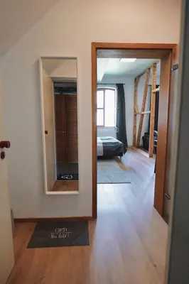 Ein Bett oder Betten in einem Zimmer der Unterkunft Stilvolles Loft am Uni-Campus 1,2km zum Audimax