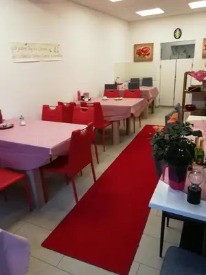 Ein Sitzbereich in der Unterkunft Gaestehaus Jagsttalblick