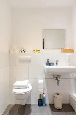 Ein Badezimmer in der Unterkunft Das blaue Haus allein für Dich!
