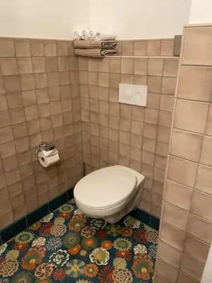 Ein Badezimmer in der Unterkunft Das grüne Haus allein für Dich!
