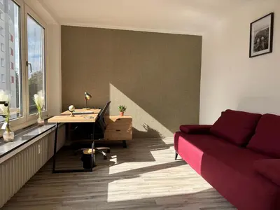 Ein Sitzbereich in der Unterkunft Haus am Bahnhof