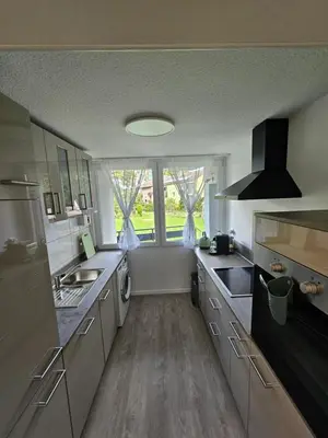 Küche/Küchenzeile in der Unterkunft Helle und ruhige Ferienwohnung im Ruhrgebiet mit Balkon und Garten