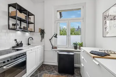 Küche/Küchenzeile in der Unterkunft Top Wohnung-Neu-20 min nach Düsseldorf