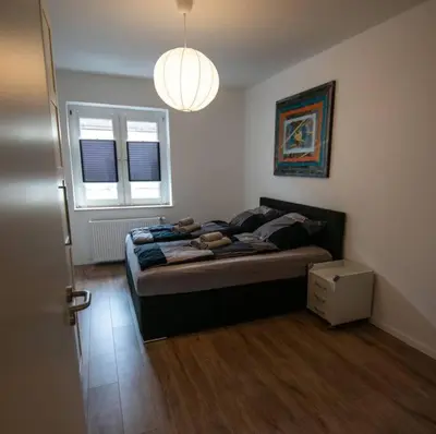 Ein Sitzbereich in der Unterkunft Modernes Kunst-Apartment