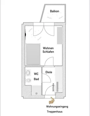 Grundriss der Unterkunft City - Luxus Apartment Lift & Parken -Nähe DUS & Dortmund & Köln & Essen