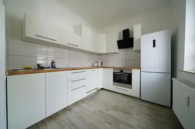Küche/Küchenzeile in der Unterkunft Schöne helle 50qm Suite mit großer Küche