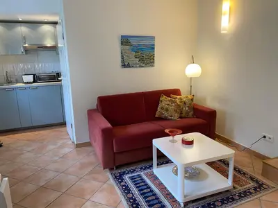 Küche/Küchenzeile in der Unterkunft Einzimmer-Apartment nahe Messe Düsseldorf