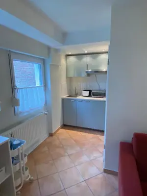 Küche/Küchenzeile in der Unterkunft Einzimmer-Apartment nahe Messe Düsseldorf