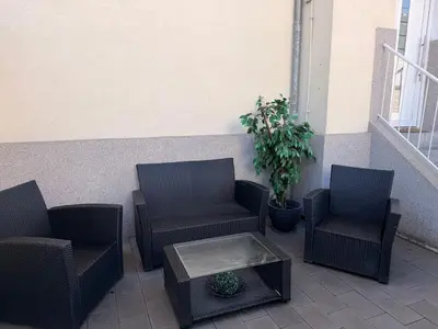 Ein Sitzbereich in der Unterkunft Ferien Monteur Haus C&M