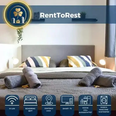 RtR Apartment Herne - Für bis zu 2 Personen - Voll ausgestattet - Zentrum - Smart TV - WIFI - Modern