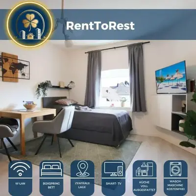 RtR Apartment Herne - Für 1 Person - Voll ausgestattet - Zentrum - Parken - Smart TV - WIFI - Modern