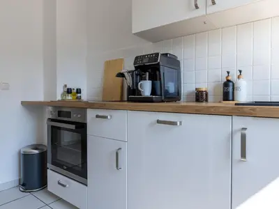Küche/Küchenzeile in der Unterkunft Zentrales Apartment Essen Kaffeevollautomat Parkplatz