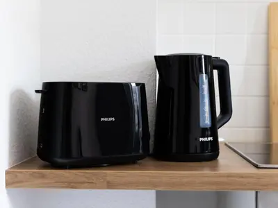 Kaffee-/Teezubehör in der Unterkunft Zentrales Apartment Essen Kaffeevollautomat Parkplatz