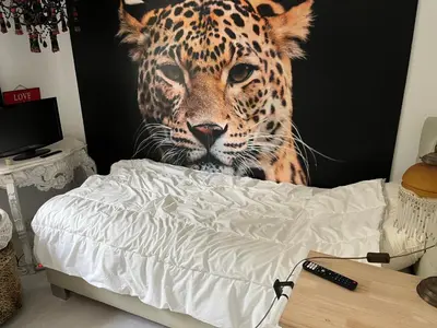 Ein Bett oder Betten in einem Zimmer der Unterkunft Ferienwohnung im Wald