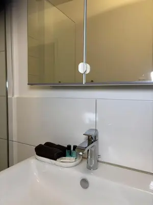 Ein Badezimmer in der Unterkunft Deluxe Apartment Ruhr Oase, Neubau, 4 Personen, Parkplatz,