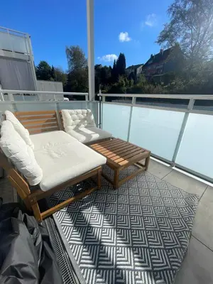 Ein Balkon oder eine Terrasse in der Unterkunft Deluxe Apartment Ruhr Oase, Neubau, 4 Personen, Parkplatz,