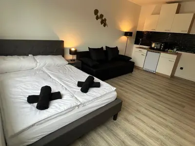 Ein Bett oder Betten in einem Zimmer der Unterkunft Business Apartment 13 Essen
