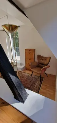 Ein Sitzbereich in der Unterkunft Ruhiges Haus mit Whirlpool für 5 Gäste nahe Messe Essen mit 3 Schlafzimmern