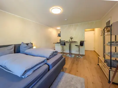 Ein Sitzbereich in der Unterkunft H-Aparts Essen - TOP Apartments in Best-Lage