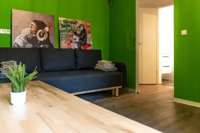 Ein Sitzbereich in der Unterkunft Stylish apartment with terrace for up to 6 people