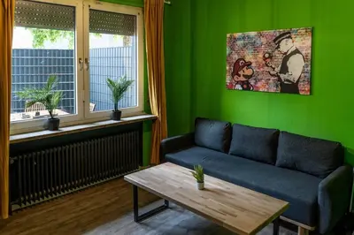 Ein Sitzbereich in der Unterkunft Stylish apartment with terrace for up to 6 people