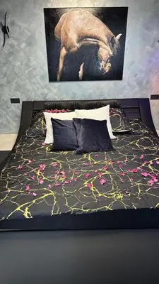 Ein Bett oder Betten in einem Zimmer der Unterkunft Ferienwohnung SPA Delluxe Essen
