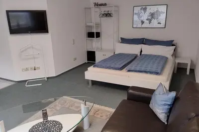 Ein Bett oder Betten in einem Zimmer der Unterkunft Apartment am Rhein-Ruhr-Zentrum