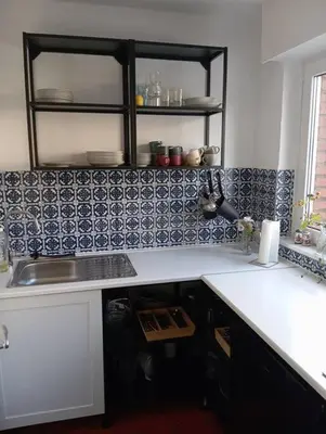 Küche/Küchenzeile in der Unterkunft Wohnung im Grünen in Messenähe