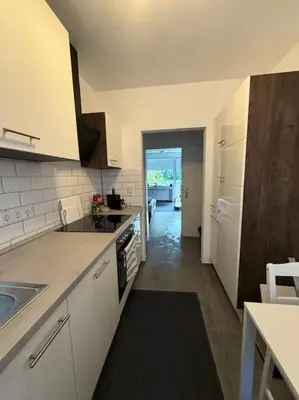Küche/Küchenzeile in der Unterkunft Zentrale ,moderne und stilvolle Wohnung nähe Klinik und Messe