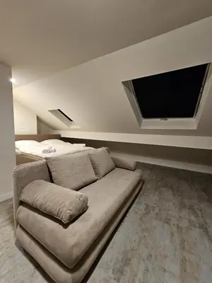 Ein Sitzbereich in der Unterkunft Modern townhouse in Wuppertal
