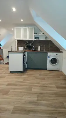 Küche/Küchenzeile in der Unterkunft Möbliertes Apartment Zentrumnah